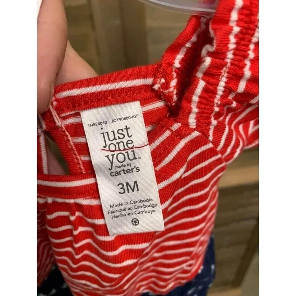 NWT Just One You Baby Girls Americana Patriotic Dress Size 3 Months 4th July Z4
